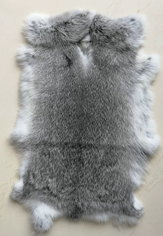 100% Undyed Natural Rabbit Fur | Authentic Tones: Snow White, Ash Grey & Golden Yellow | Black Rabbit Fur (Worldwide Shipping)