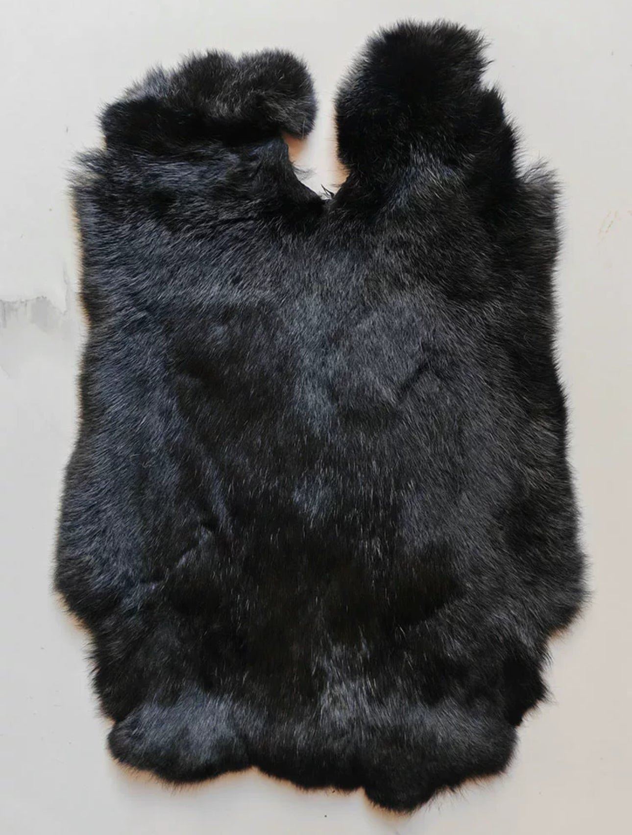100% Undyed Natural Rabbit Fur | Authentic Tones: Snow White, Ash Grey & Golden Yellow | Black Rabbit Fur (Worldwide Shipping)