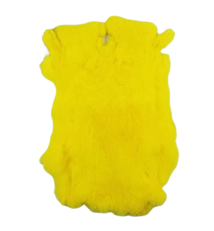 Lemon yellow rex rabbit fur vibrant neon tone premium pelt - Turkish Leather Fur