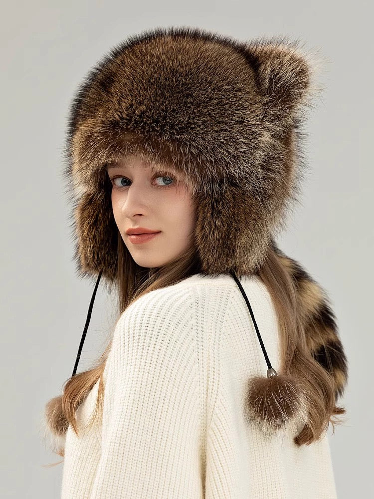 Real Raccoon Fur Hat Manufacturer | Handmade & Adjustable | Wholesale Türkiye