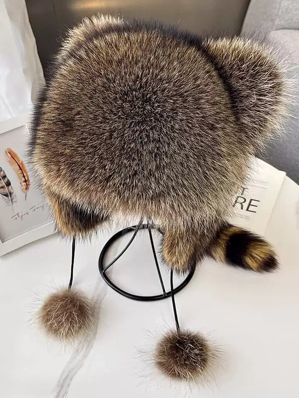 Real Raccoon Fur Hat Manufacturer | Handmade & Adjustable | Wholesale Türkiye
