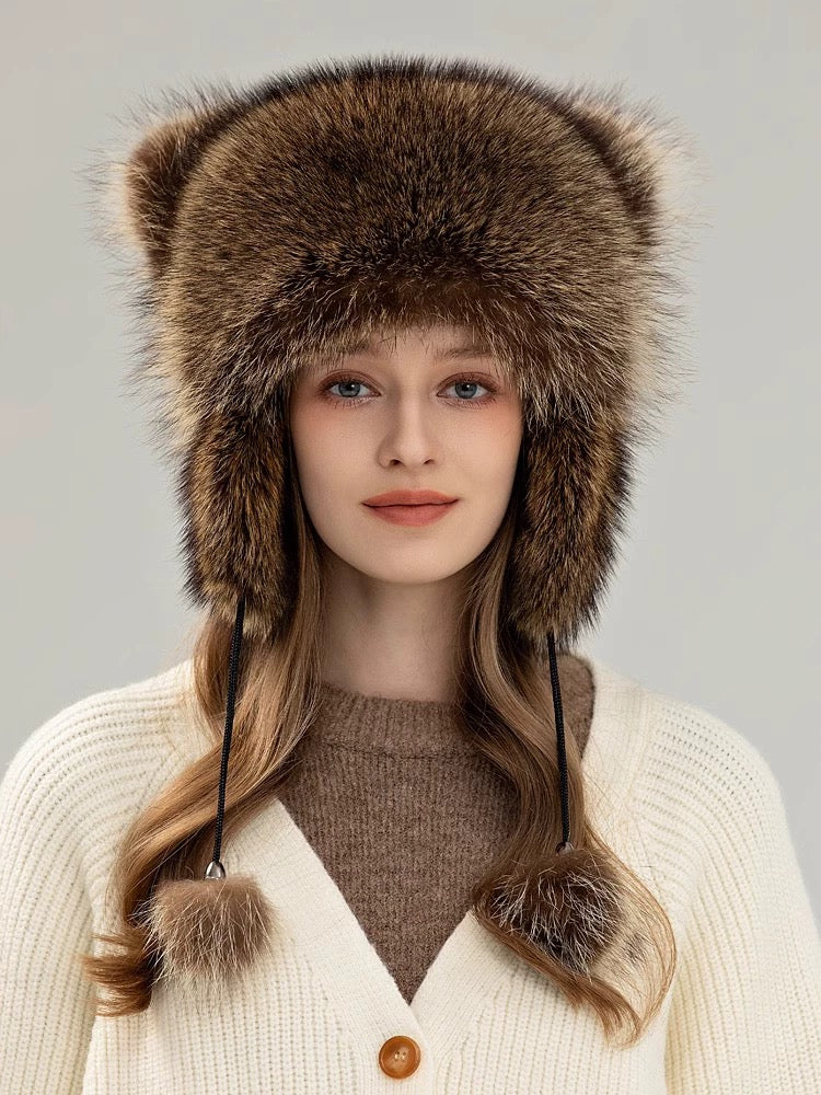 Real Raccoon Fur Hat Manufacturer | Handmade & Adjustable | Wholesale Türkiye