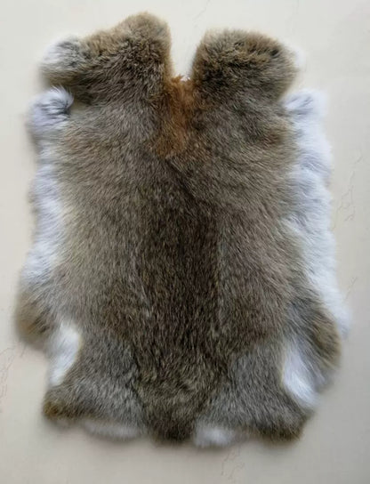 100% Undyed Natural Rabbit Fur | Authentic Tones: Snow White, Ash Grey & Golden Yellow | Black Rabbit Fur (Worldwide Shipping)