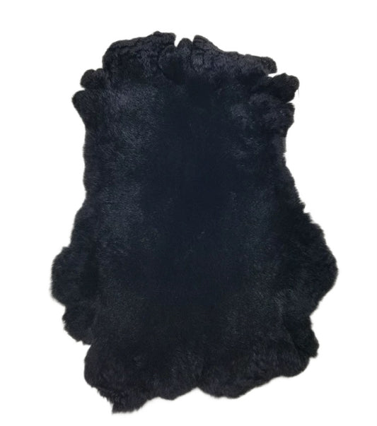 Black Rex Rabbit Fur Pelt - 100% Genuine Rex Rabbit – Jet Black Rex Fur Pelt