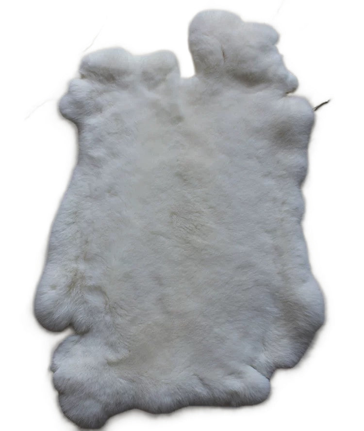 White  Rex Rabbit Fur Pelt - 100% Genuine Rex Rabbit – Pure White Rex Fur Pelt