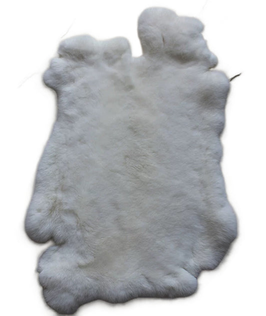 White  Rex Rabbit Fur Pelt - 100% Genuine Rex Rabbit – Pure White Rex Fur Pelt
