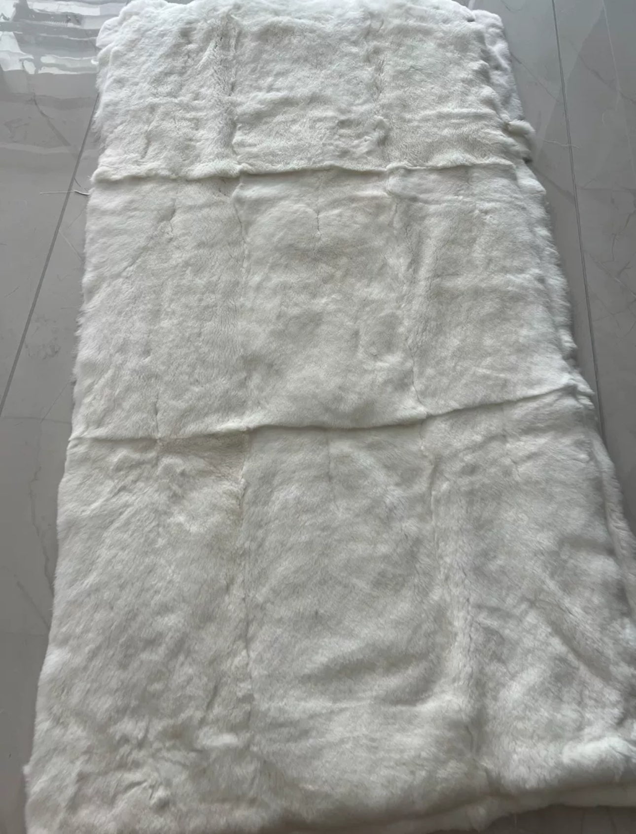 White Real Rex Rabbit Fur Plate