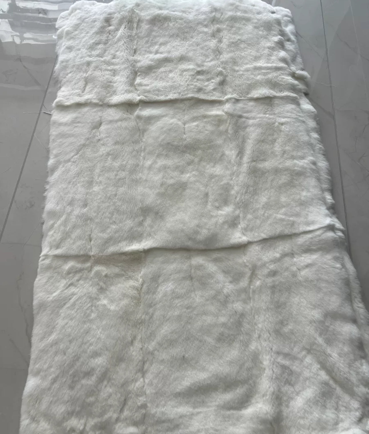 White Real Rex Rabbit Fur Plate