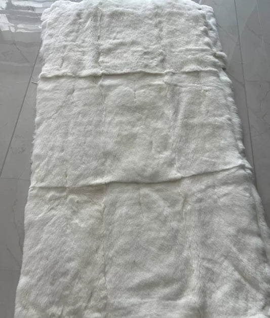 White Real Rex Rabbit Fur Plate