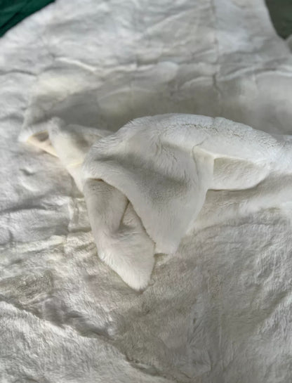 White Real Rex Rabbit Fur Plate