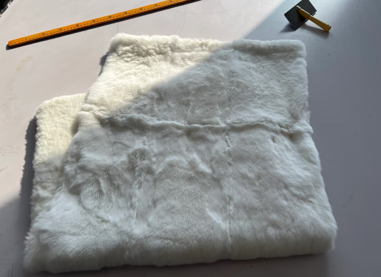 White Real Rex Rabbit Fur Plate