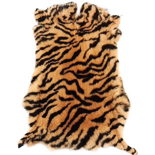 Zebra Print Rex Rabbit Fur - High-Contrast Premium Pelt