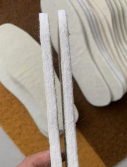 100% Natural Pure Wool Felt Insoles Eco-Friendly