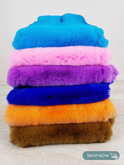 Multi color rex rabbit fur pelts premium high density selection - Turkish Leather Fur
