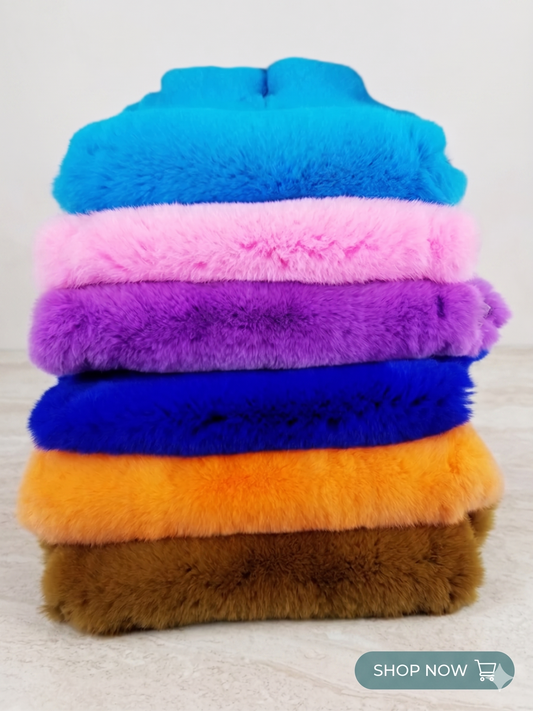 Multi color rex rabbit fur pelts premium high density selection - Turkish Leather Fur
