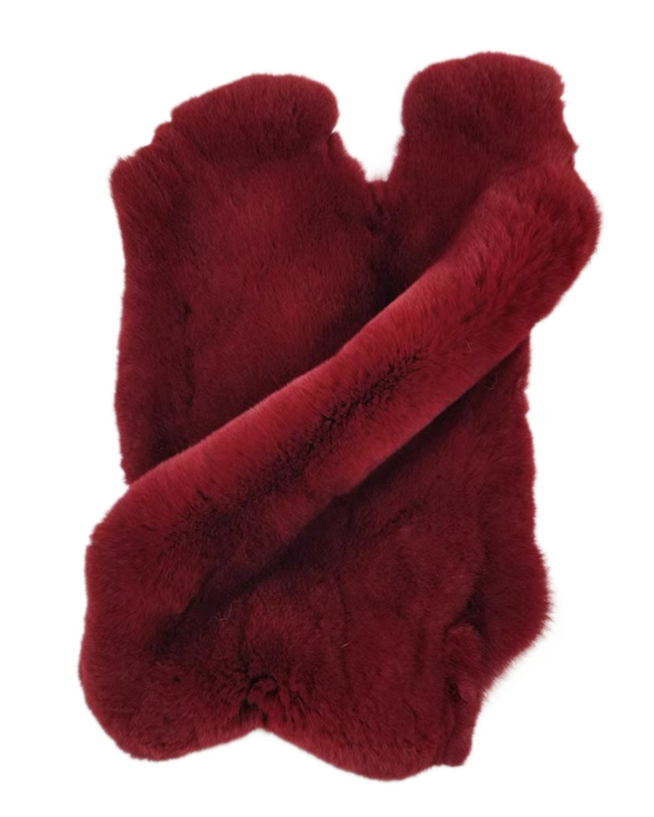 Wine red rex rabbit fur deep burgundy premium grade pelt - Turkish Leather Fur
