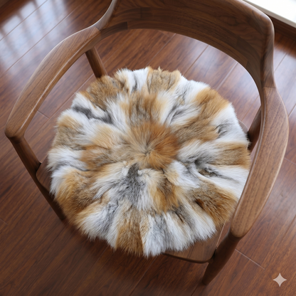 Natural Red Fox Fur Pillow - Authentic Decorative Fur Cushion