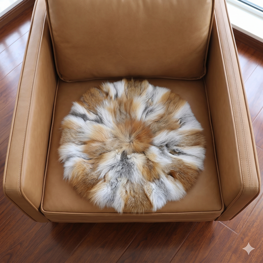 Natural red fox fur pillow authentic decorative fur cushion - Turkish Leather Fur
