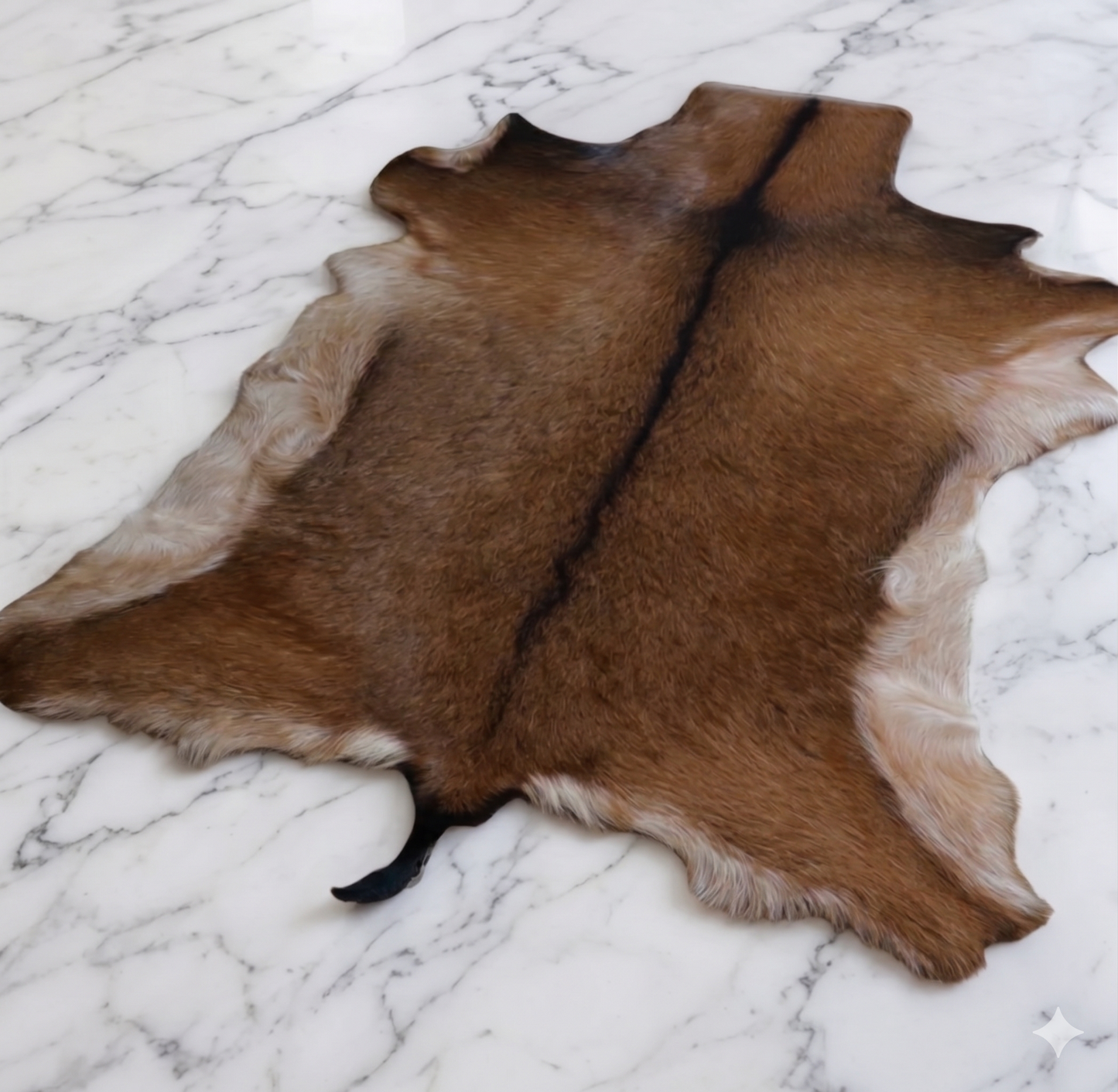 Natural goat skin rug genuine undyed hide rustic home decor - Turkish Leather Fur
