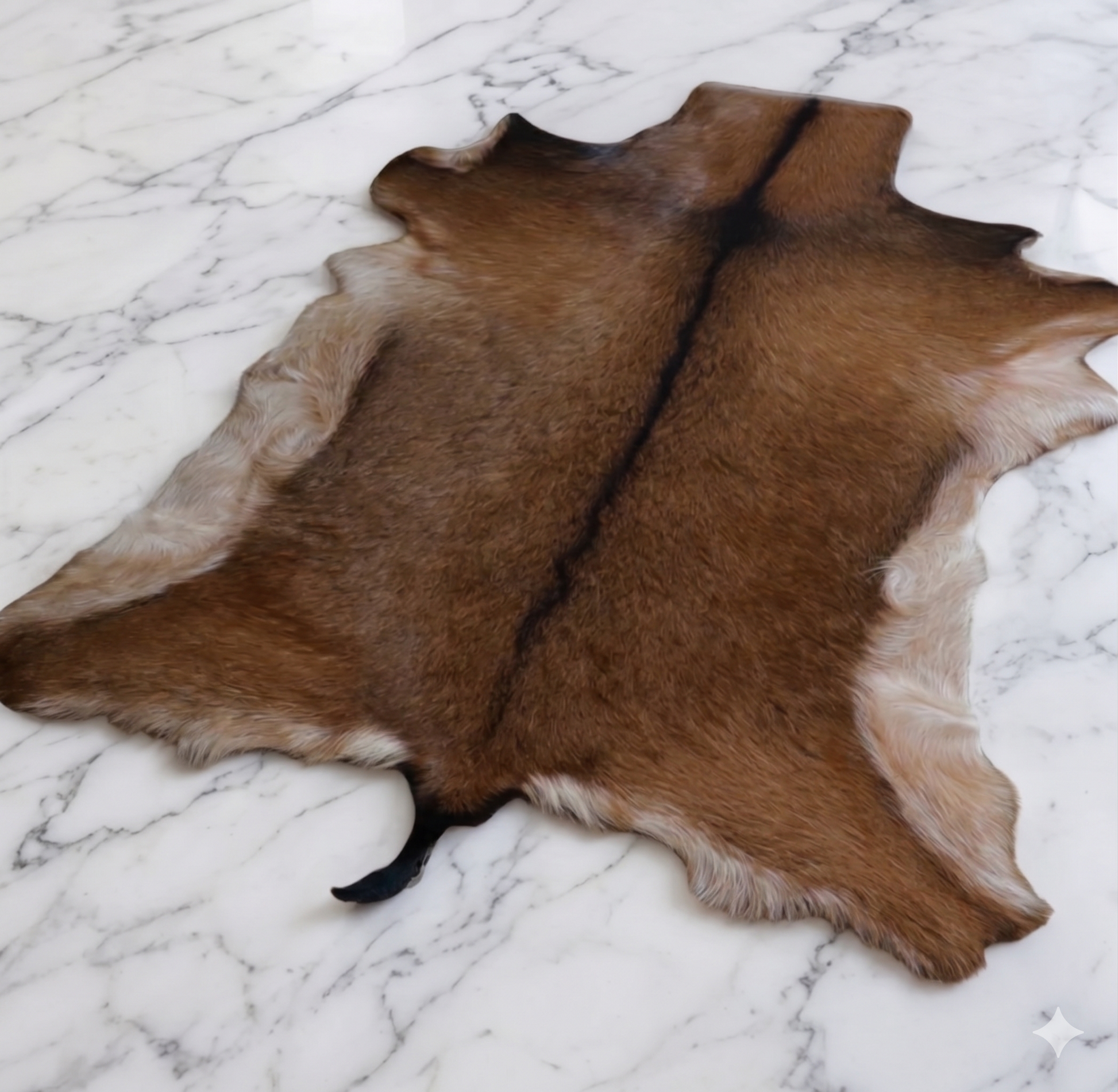 Natural goat skin rug genuine undyed hide rustic home decor - Turkish Leather Fur
